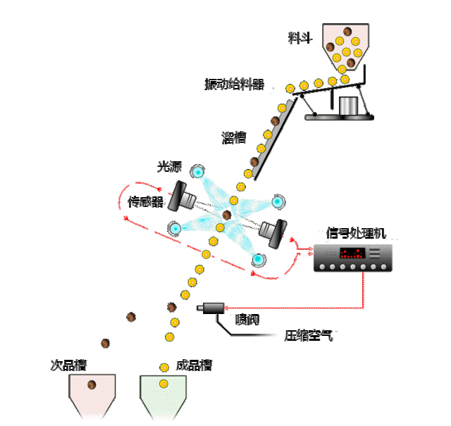 色選機(jī)工作原理動(dòng)態(tài)圖